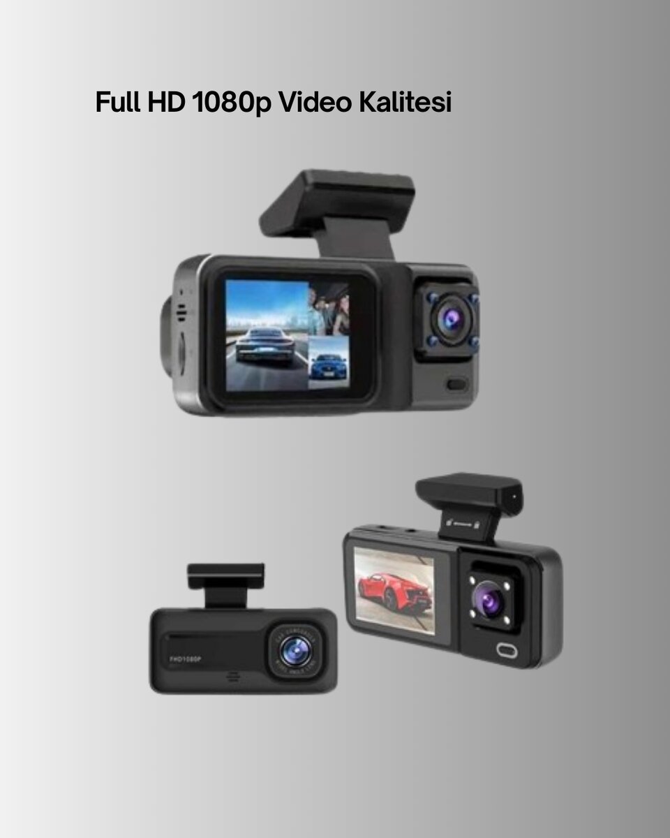 3 Kameralı Araç İçi Kayıt Cihazı 1080P Full HD Gece Görüşlü ve Wi-Fi Bağlantılı 3 Kameralı Araç İçi Kayıt Cihazı 1080P Full HD Gece Görüşlü ve Wi-Fi Bağlantılı