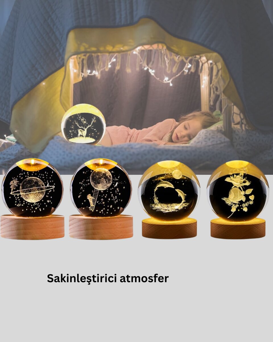 3D Lazer İşlemeli Geyik Kristal Küre Sıcak Işıklı Gece Aydınlatması 3D Lazer İşlemeli Geyik Kristal Küre Sıcak Işıklı Gece Aydınlatması