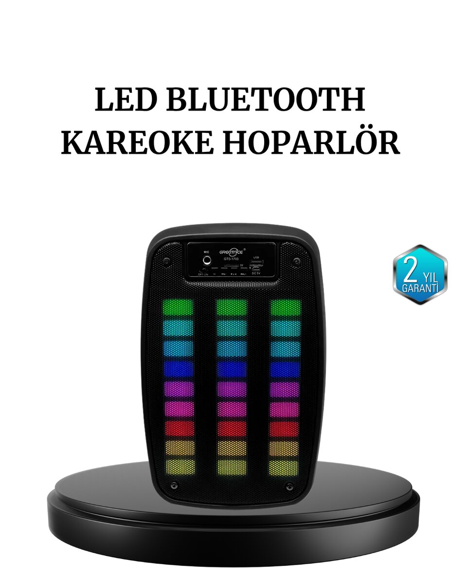 GTS 1793 Kablosuz Bluetooth Hoparlör 6.5 İnç Işıklı ve Güçlü Bass GTS 1793 Kablosuz Bluetooth Hoparlör 6.5 İnç Işıklı ve Güçlü Bass