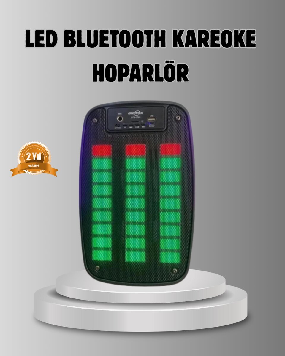 GTS 1793 Işıklı 6.5 İnç Kablosuz Hoparlör Bluetooth, USB ve FM Özellikli GTS 1793 Işıklı 6.5 İnç Kablosuz Hoparlör Bluetooth, USB ve FM Özellikli