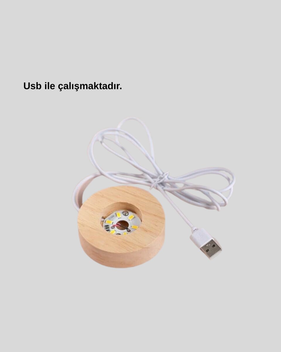 USB Bağlantılı Işıklı Kristal Küre Modern Ahşap Tabanlı Dekor USB Bağlantılı Işıklı Kristal Küre Modern Ahşap Tabanlı Dekor