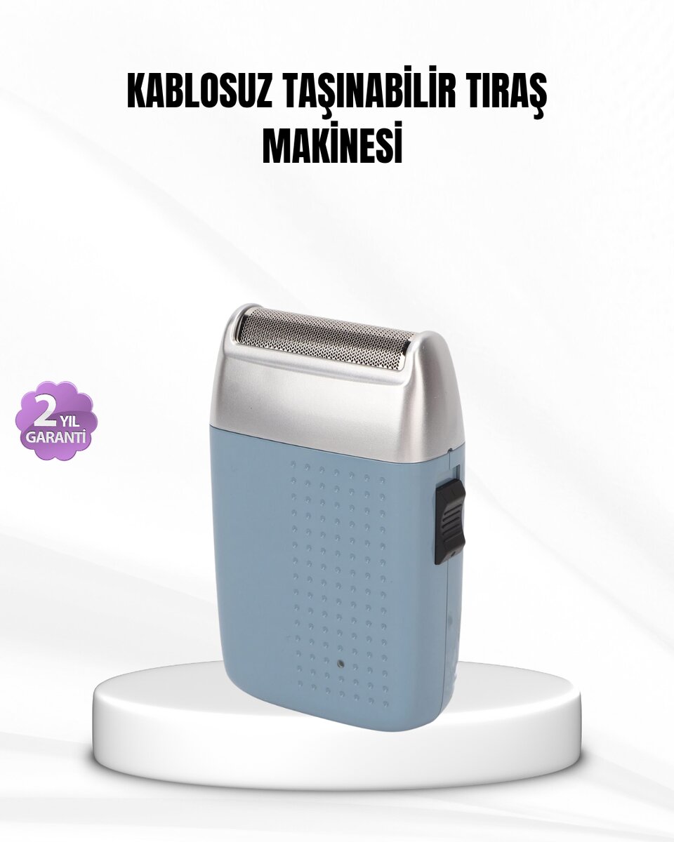 Taşınabilir Şarjlı Tıraş Makinesi – Kuru Kullanım, Özel Sakal Başlıkları Taşınabilir Şarjlı Tıraş Makinesi – Kuru Kullanım, Özel Sakal Başlıkları