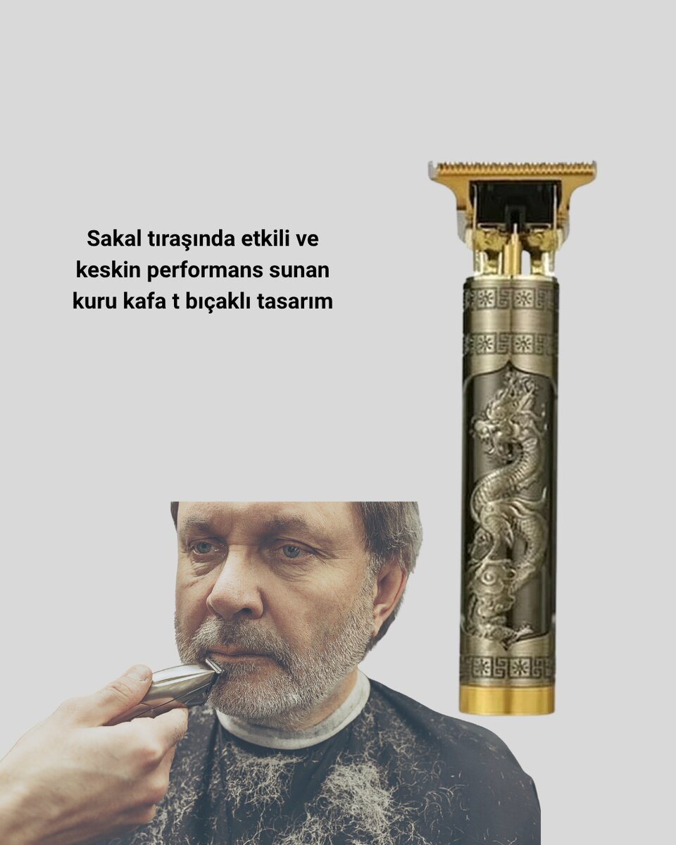 Şarjlı T Bıçaklı Saç ve Sakal Tıraş Makinesi – 3 Başlıklı, Güçlü Motorlu, 2 Saat Kullanım Şarjlı T Bıçaklı Saç ve Sakal Tıraş Makinesi – 3 Başlıklı, Güçlü Motorlu, 2 Saat Kullanım