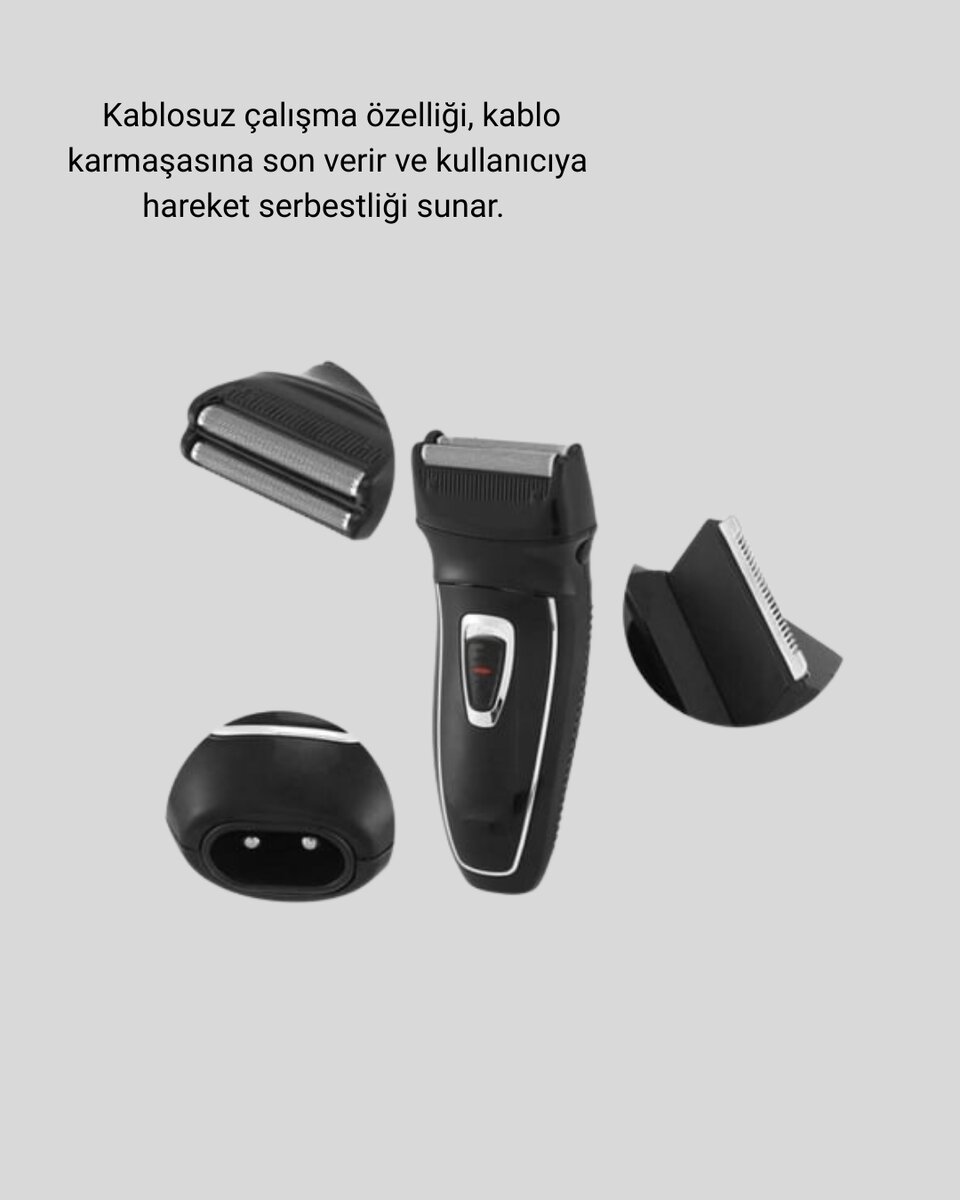 Erkek Tıraş Makinesi Kablosuz Kuru Tıraş Folyo Başlık Yıkanabilir Gövde Erkek Tıraş Makinesi Kablosuz Kuru Tıraş Folyo Başlık Yıkanabilir Gövde