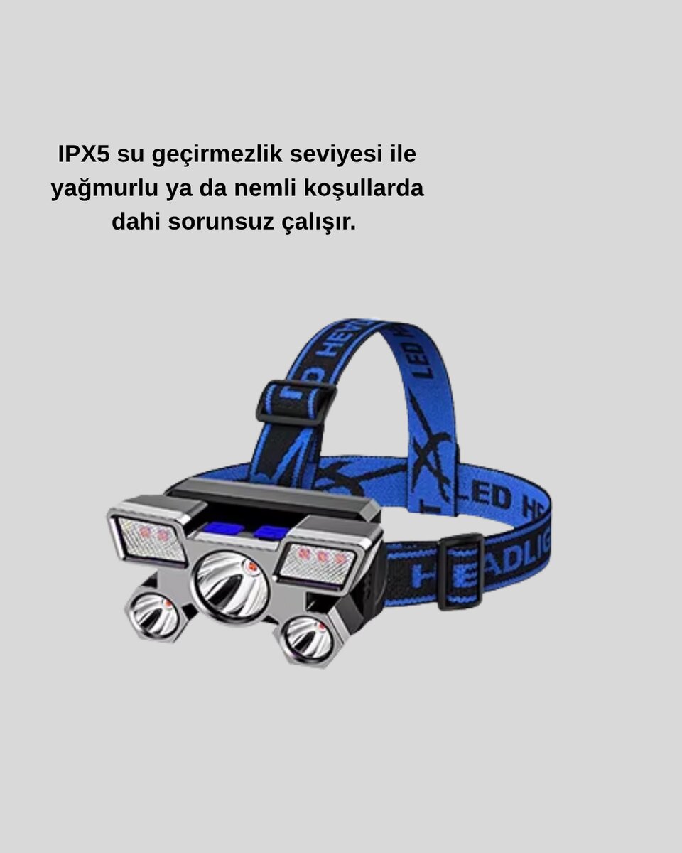 Profesyonel Şarjlı LED Far – IPX5 Suya Dayanıklı, 4 Işık Modu, Hareket Sensörlü Profesyonel Şarjlı LED Far – IPX5 Suya Dayanıklı, 4 Işık Modu, Hareket Sensörlü
