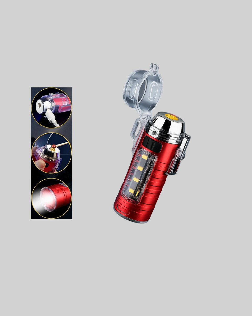 USB Şarjlı Rüzgar Geçirmez Elektrikli Çakmak El Fenerli USB Şarjlı Rüzgar Geçirmez Elektrikli Çakmak El Fenerli