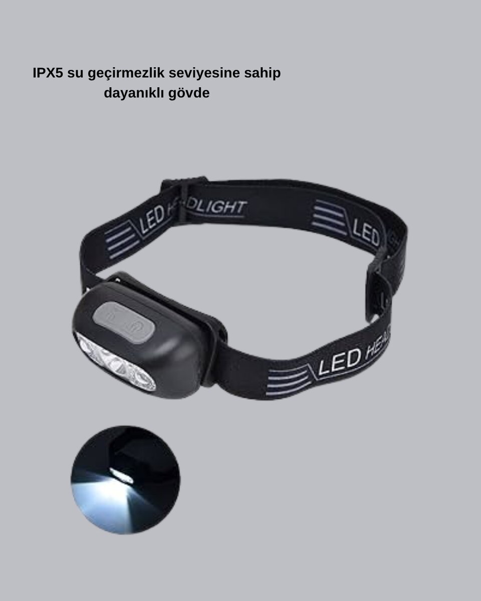 Şarjlı LED Kafa Feneri | 4 Modlu Akıllı Sensörlü Far | Su Geçirmez IPX5 Kamp ve Balıkçı Lambası Şarjlı LED Kafa Feneri | 4 Modlu Akıllı Sensörlü Far | Su Geçirmez IPX5 Kamp ve Balıkçı Lambası