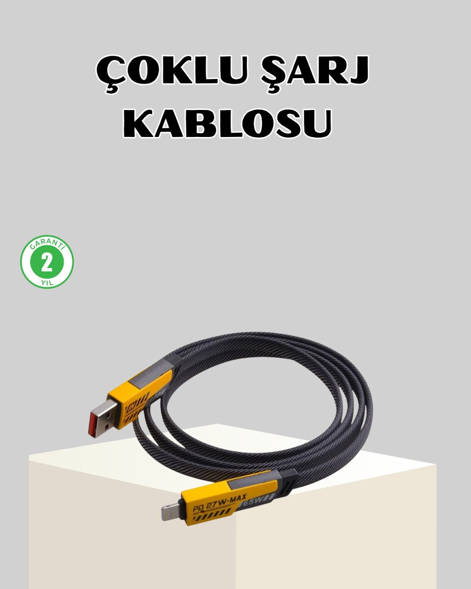 65W Çoklu Şarj Kablosu 4’ü 1 Arada Örgülü Hızlı Veri Aktarım USB-C USB-A 65W Çoklu Şarj Kablosu 4’ü 1 Arada Örgülü Hızlı Veri Aktarım USB-C USB-A