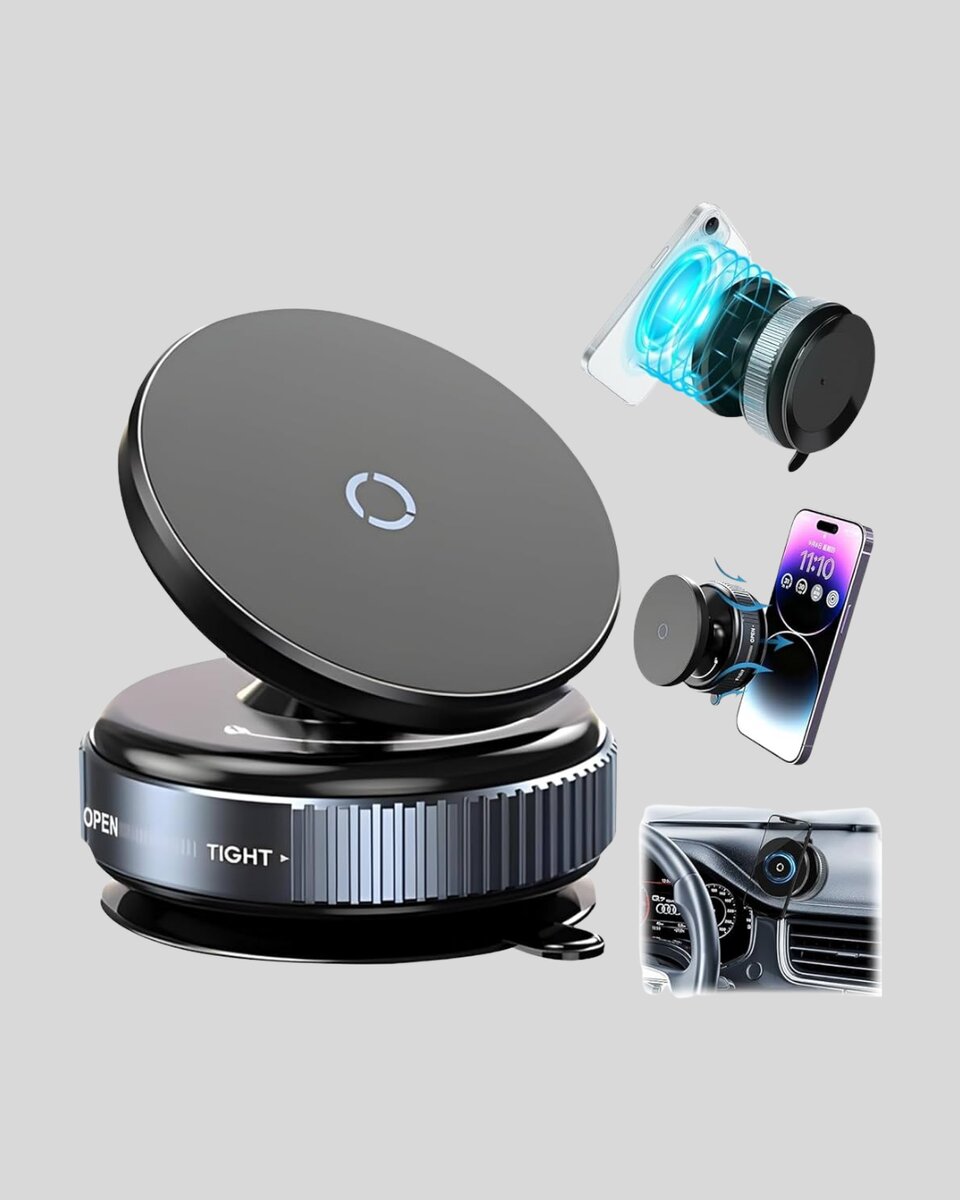 Mıknatıslı Araç Telefon Tutucu Vakum Teknolojili 360° Ayarlanabilir Mıknatıslı Araç Telefon Tutucu Vakum Teknolojili 360° Ayarlanabilir