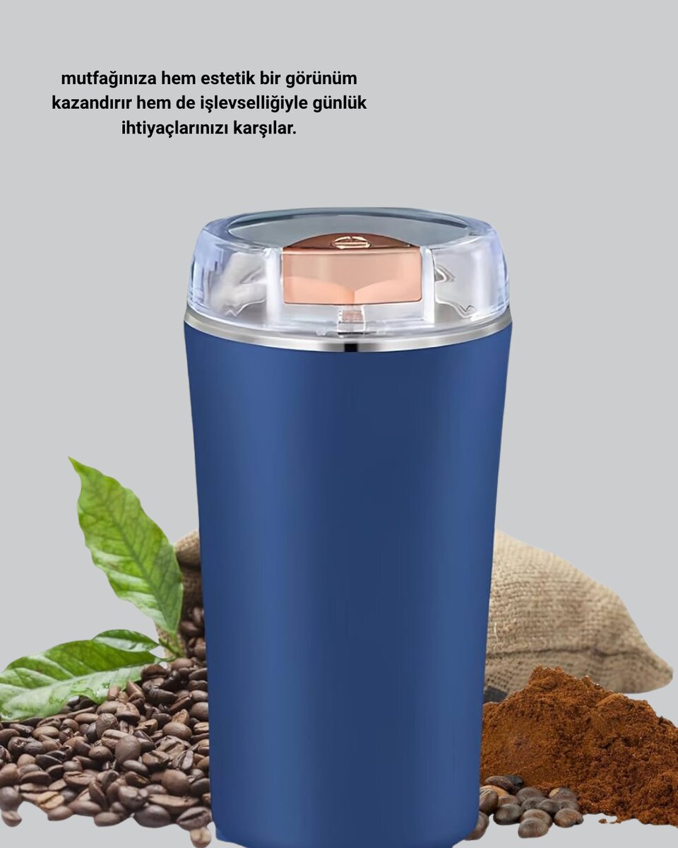 Elektrikli Kahve ve Baharat Öğütücü – Güçlü Motor, Paslanmaz Çelik Gövde, Kolay Temizlik Elektrikli Kahve ve Baharat Öğütücü – Güçlü Motor, Paslanmaz Çelik Gövde, Kolay Temizlik