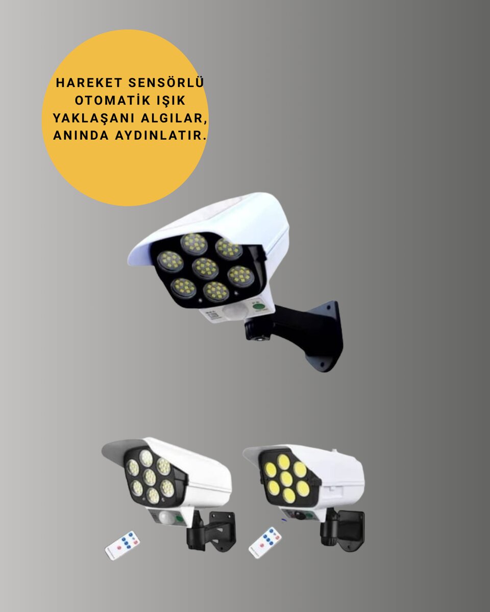 3 Modlu Güneş Paneli Aydınlatmalı Dış Mekan Güvenlik Işığı – IP65 Su Geçirmez, PIR Sensörlü 3 Modlu Güneş Paneli Aydınlatmalı Dış Mekan Güvenlik Işığı – IP65 Su Geçirmez, PIR Sensörlü