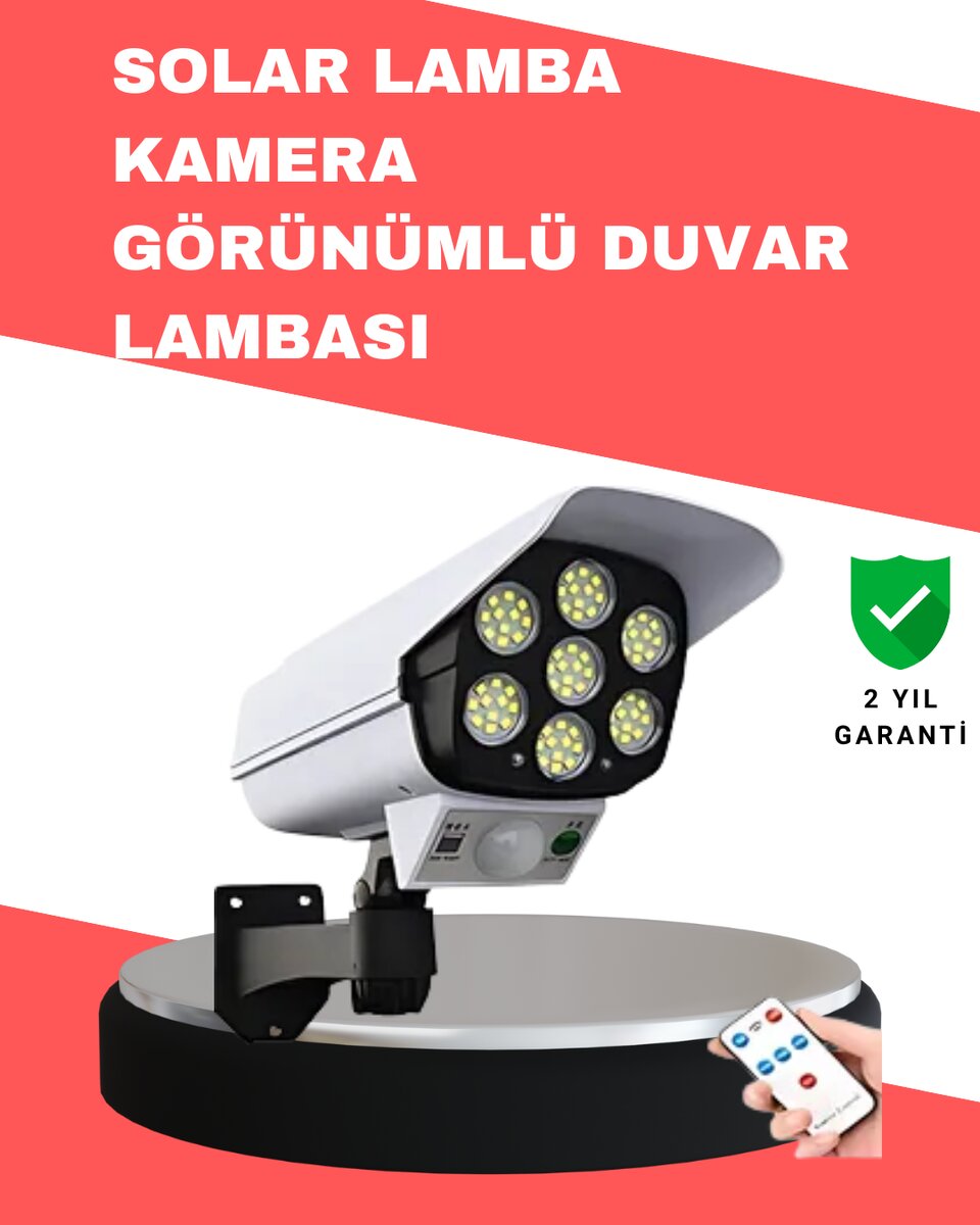 PVC+PC Malzemeli, 2'si 1 Arada Güvenlik Lambası – Ayarlanabilir Başlık ve Panel Açısı PVC+PC Malzemeli, 2'si 1 Arada Güvenlik Lambası – Ayarlanabilir Başlık ve Panel Açısı