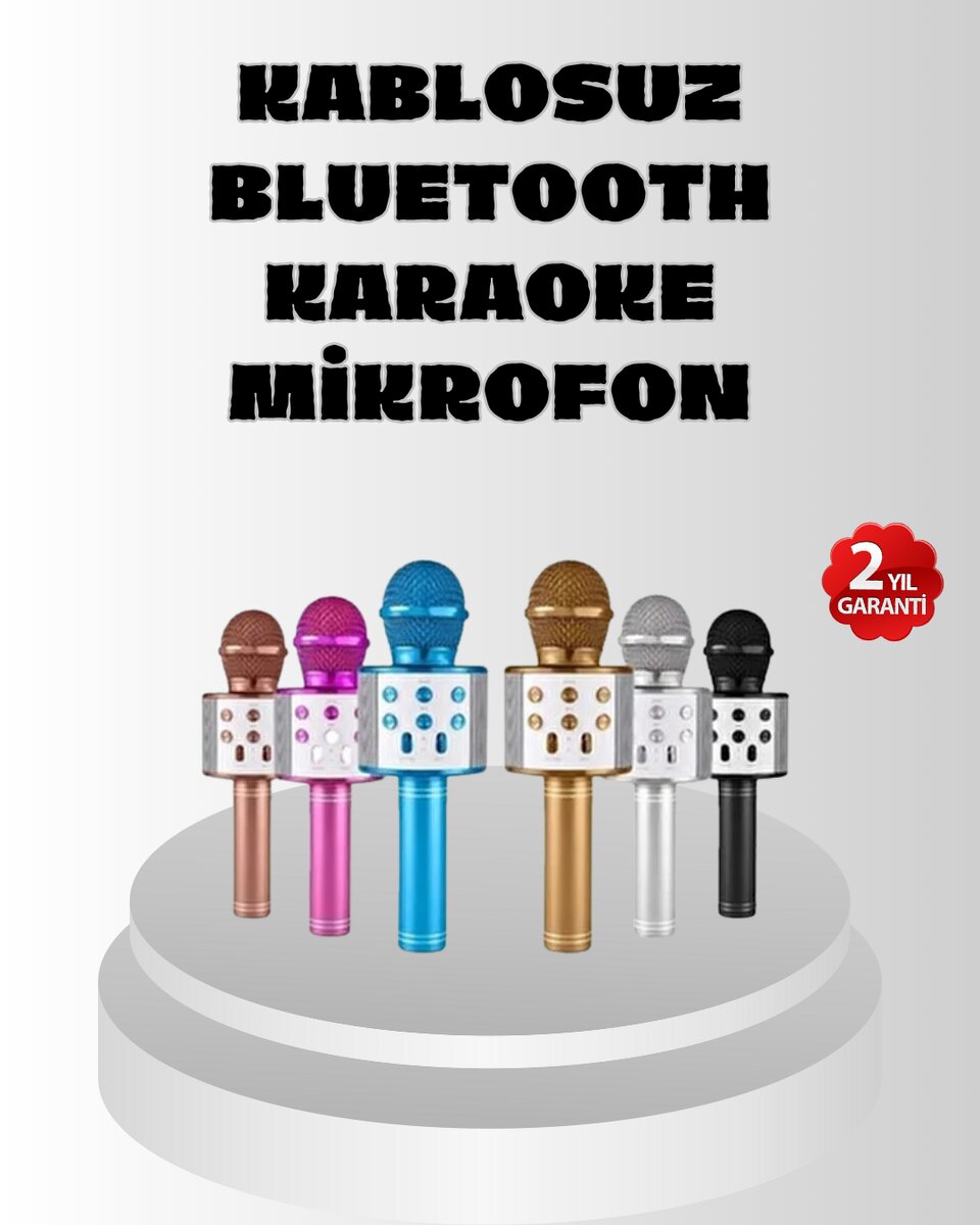 Kablosuz Bluetooth Karaoke Mikrofon Yankı Efektli Kablosuz Bluetooth Karaoke Mikrofon Yankı Efektli