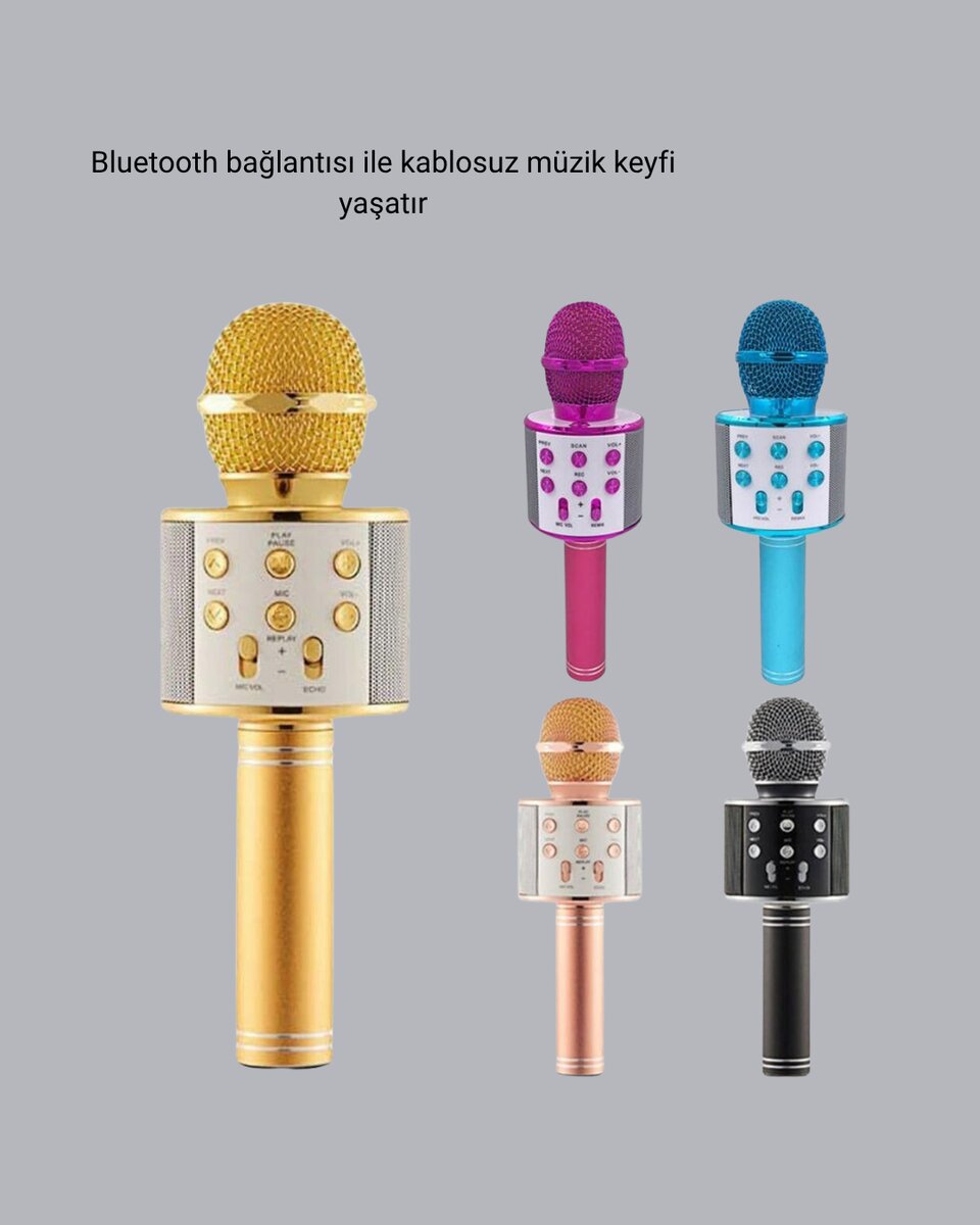 Kablosuz Bluetooth Karaoke Mikrofon Yankı Efektli Kablosuz Bluetooth Karaoke Mikrofon Yankı Efektli