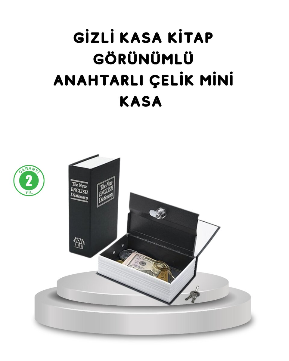Gizli Kitap Kasa – Metal Gövdeli, Anahtarlı Gizli Kitap Kasa – Metal Gövdeli, Anahtarlı