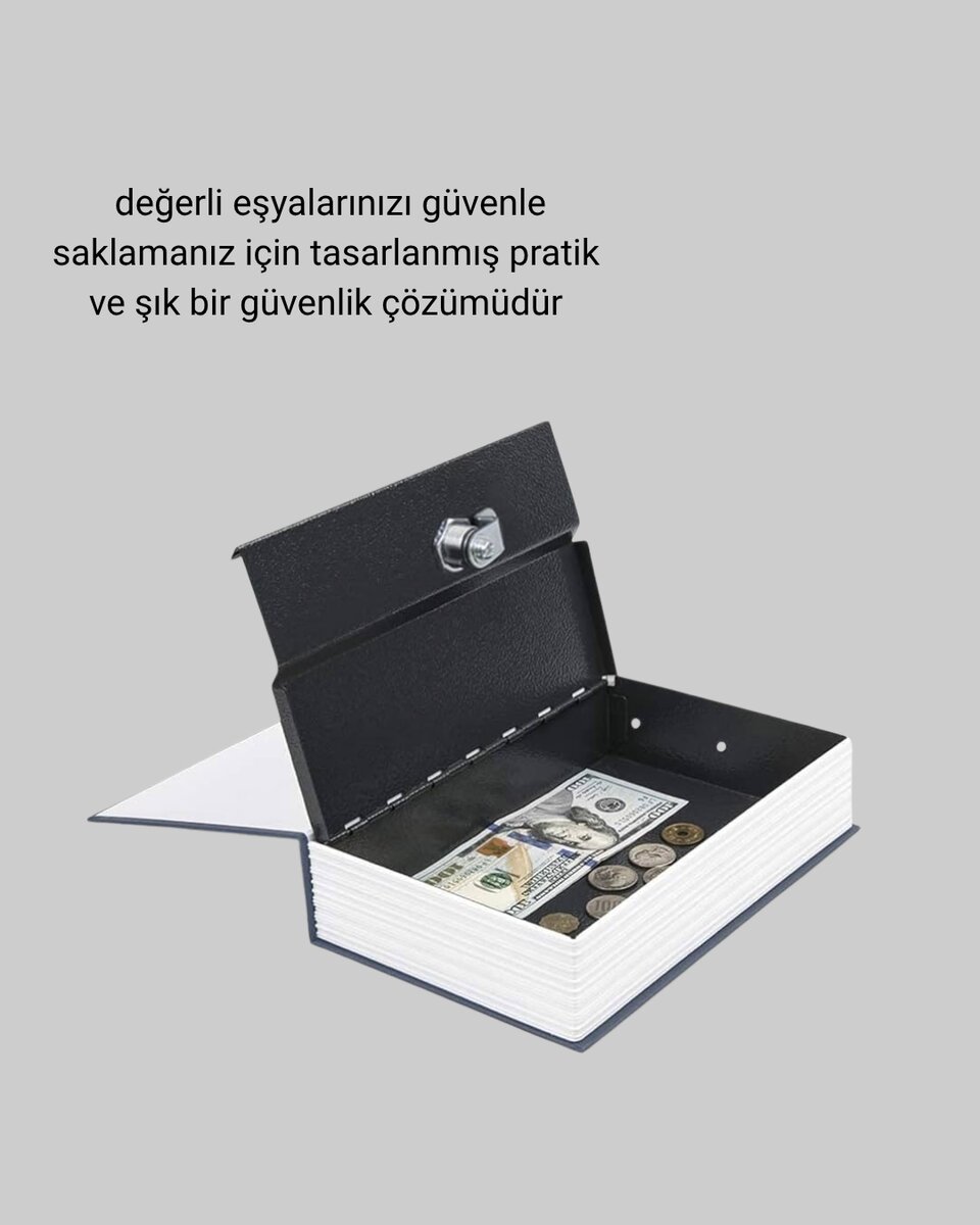 Gizli Kitap Kasa – Metal Gövdeli, Anahtarlı Gizli Kitap Kasa – Metal Gövdeli, Anahtarlı