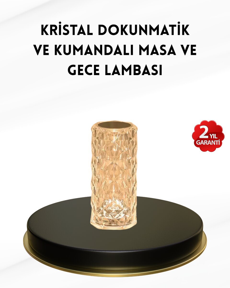 Kristal Tasarımlı RGB LED Gece Lambası – Kumandalı, Renk Değiştiren Dekoratif Işık Kristal Tasarımlı RGB LED Gece Lambası – Kumandalı, Renk Değiştiren Dekoratif Işık