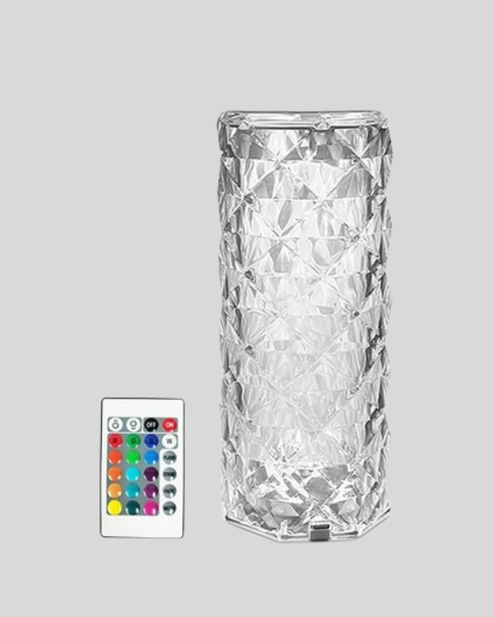 Kristal Tasarımlı RGB LED Gece Lambası – Kumandalı, Renk Değiştiren Dekoratif Işık Kristal Tasarımlı RGB LED Gece Lambası – Kumandalı, Renk Değiştiren Dekoratif Işık