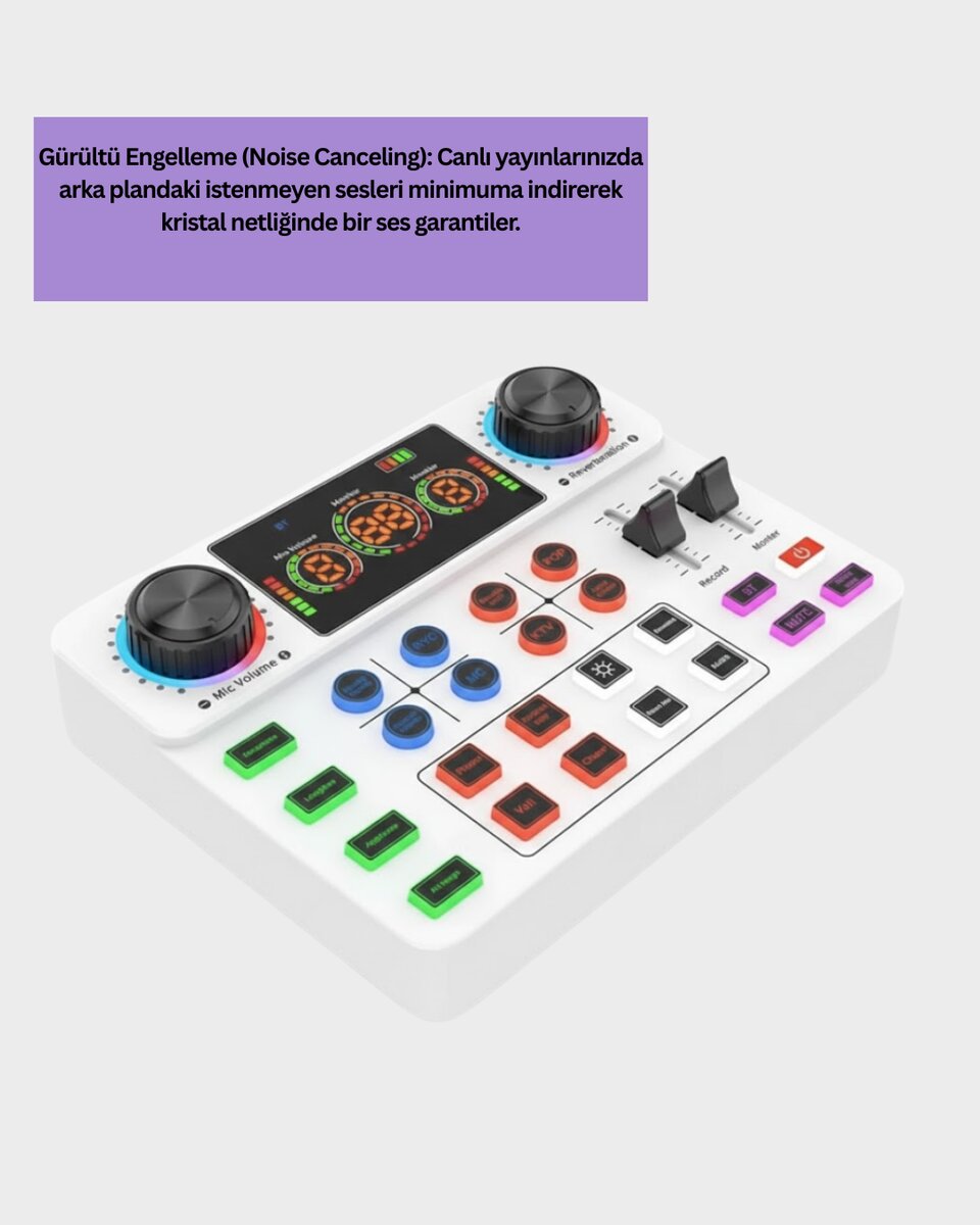 Canlı Yayın ve Karaoke İçin Profesyonel Ses Kartı Bluetooth Destekli Canlı Yayın ve Karaoke İçin Profesyonel Ses Kartı Bluetooth Destekli