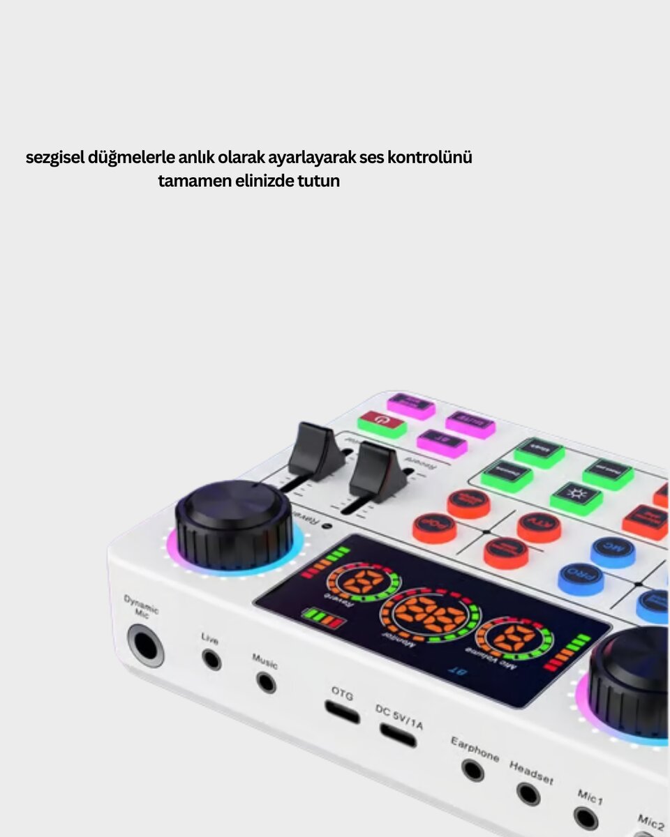 Canlı Yayın ve Karaoke İçin Profesyonel Ses Kartı Bluetooth Destekli Canlı Yayın ve Karaoke İçin Profesyonel Ses Kartı Bluetooth Destekli