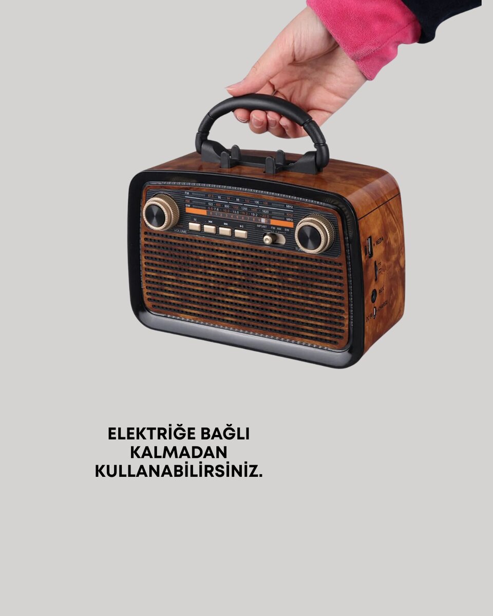 Taşınabilir Bluetooth Hoparlör – Modern Teknoloji ile Nostaljik Radyo Deneyimi, FM/AM Fonksiyonu Taşınabilir Bluetooth Hoparlör – Modern Teknoloji ile Nostaljik Radyo Deneyimi, FM/AM Fonksiyonu