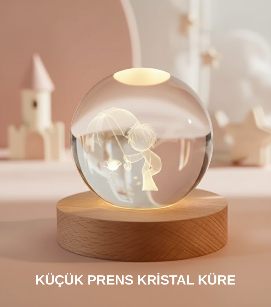 Küçük Prens Figürlü 3D Kristal Top Sıcak Işıklı USB Ahşap Tabanlı Dekor Lamba Küçük Prens Figürlü 3D Kristal Top Sıcak Işıklı USB Ahşap Tabanlı Dekor Lamba