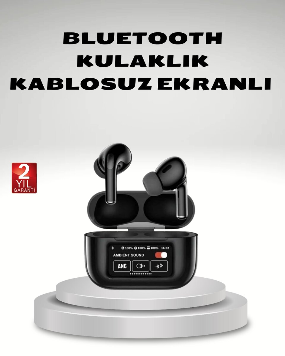 Aktif Gürültü Engelleme (ANC) Kablosuz Bluetooth Kulaklık – Dijital Ekranlı, Dokunmatik ve Uzun Pil Ömürlü Aktif Gürültü Engelleme (ANC) Kablosuz Bluetooth Kulaklık – Dijital Ekranlı, Dokunmatik ve Uzun Pil Ömürlü