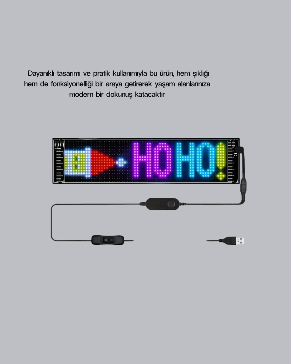 RGB LED Panel – Çok Renkli, Kumandalı, USB Bağlantılı Yazı ve GIF Gösterimli Akıllı Lamba RGB LED Panel – Çok Renkli, Kumandalı, USB Bağlantılı Yazı ve GIF Gösterimli Akıllı Lamba