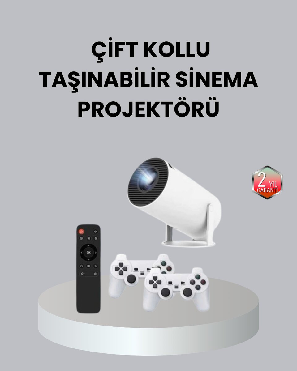 4K Wi-Fi 6 Projeksiyon Cihazı – 10.000+ Oyun Desteği, Kablosuz Bağlantı ve Çoklu Giriş Portları