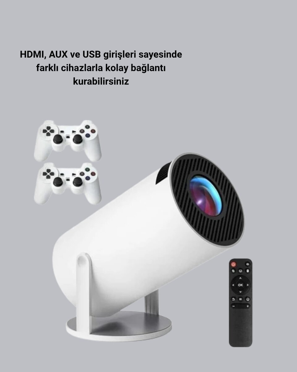 Wi-Fi 6 ve Bluetooth 5.0 Destekli 4K Akıllı Projeksiyon Cihazı