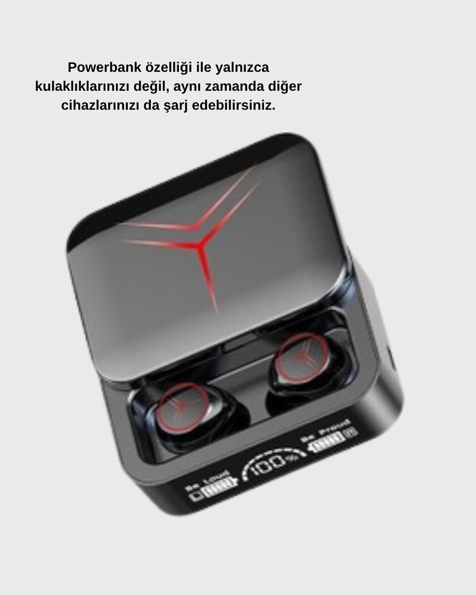 Powerbank Özellikli Bluetooth Kablosuz Kulaklık – Dokunmatik Kontrol, Uzun Pil Ömrü, Ergonomik Tasarım Powerbank Özellikli Bluetooth Kablosuz Kulaklık – Dokunmatik Kontrol, Uzun Pil Ömrü, Ergonomik Tasarım