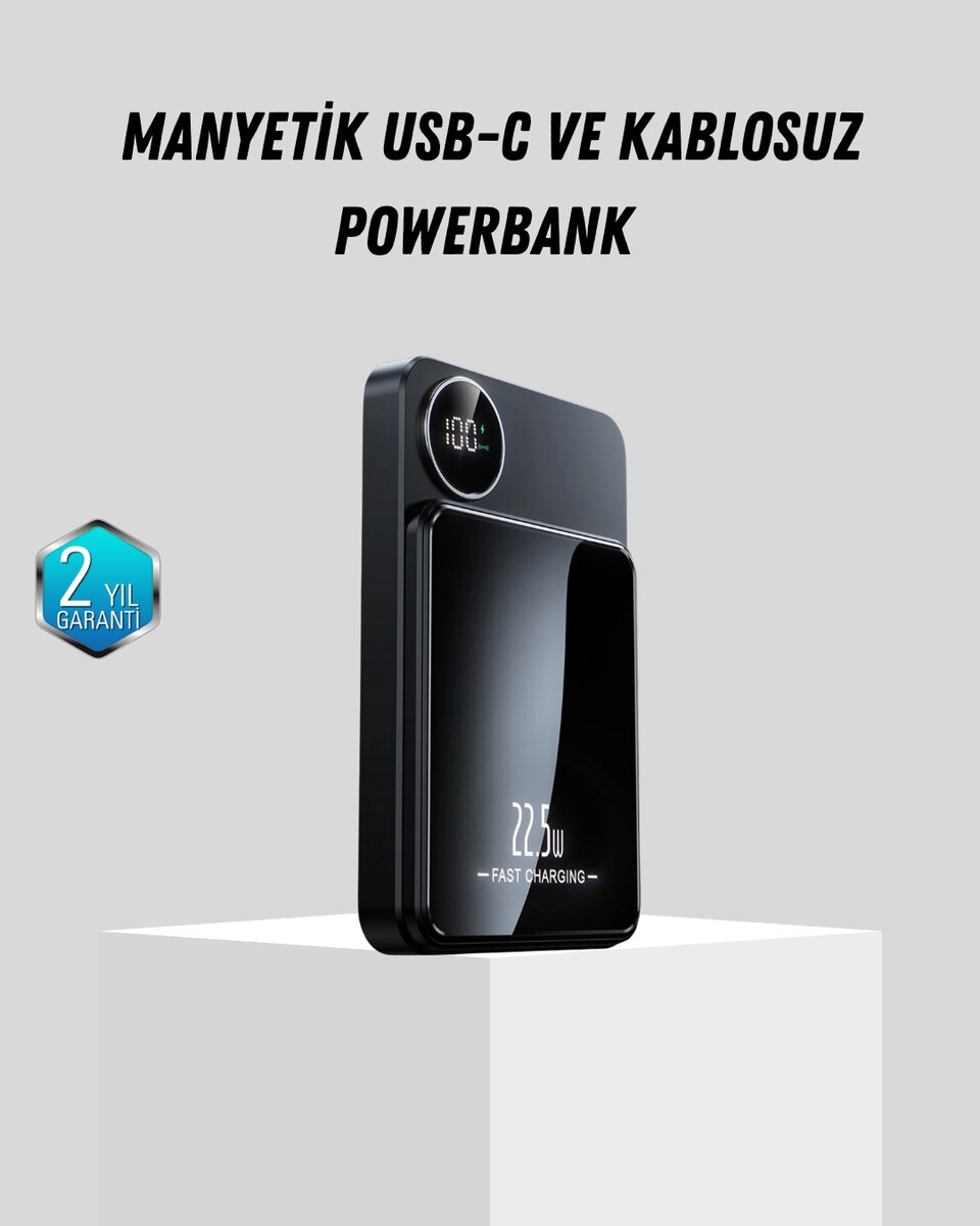 Manyetik Güç Bankası 15W Kablosuz 20W PD Hızlı Şarj Manyetik Güç Bankası 15W Kablosuz 20W PD Hızlı Şarj