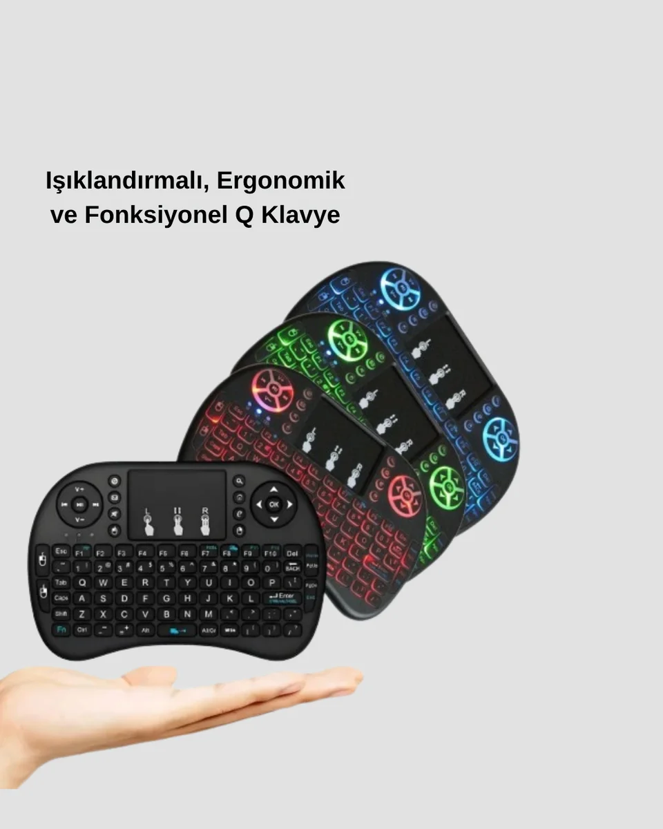 LED Işıklı Q Klavye – Touchpad, Numerik Tuş Takımı ve Multimedya Kısayolları LED Işıklı Q Klavye – Touchpad, Numerik Tuş Takımı ve Multimedya Kısayolları