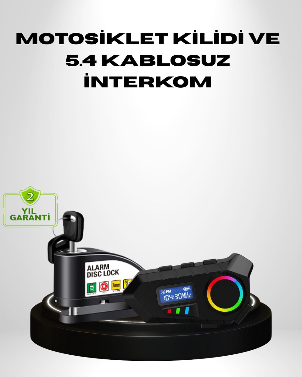 Motosiklet ve Günlük Kullanım İçin Bluetooth Hoparlör ve Disk Kilidi Seti Motosiklet ve Günlük Kullanım İçin Bluetooth Hoparlör ve Disk Kilidi Seti