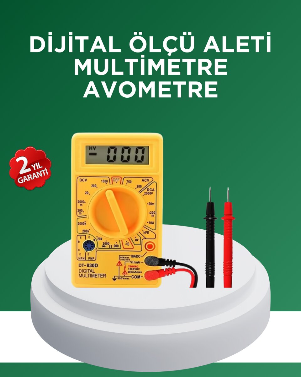 Dijital Multimetre Ölçü Aleti AC DC Ölçüm ve LCD Ekranlı Dijital Multimetre Ölçü Aleti AC DC Ölçüm ve LCD Ekranlı