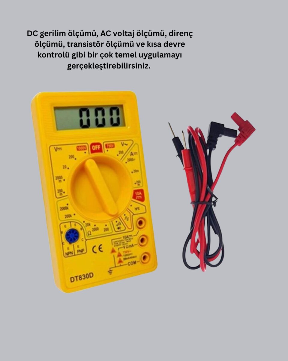 Profesyonel Dijital Multimetre Volt Amper Direnç Ölçümü Profesyonel Dijital Multimetre Volt Amper Direnç Ölçümü