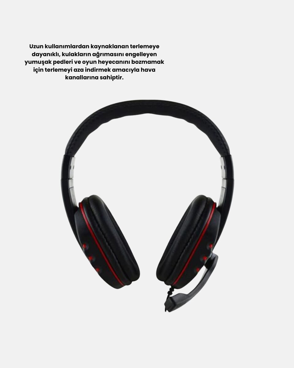 Profesyonel Gaming Kulaklık – Mikrofonlu, Yumuşak Pedli, Stereo Ses Kalitesi, Tere Dayanıklı Profesyonel Gaming Kulaklık – Mikrofonlu, Yumuşak Pedli, Stereo Ses Kalitesi, Tere Dayanıklı