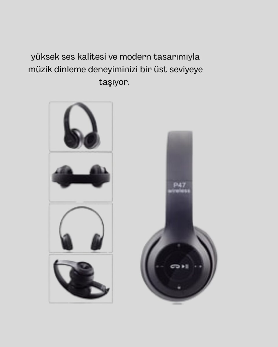 Bluetooth 5.0 Kablosuz Kulaklık – Extra Bass, TF Kart Desteği, 3.5mm AUX Girişli Bluetooth 5.0 Kablosuz Kulaklık – Extra Bass, TF Kart Desteği, 3.5mm AUX Girişli