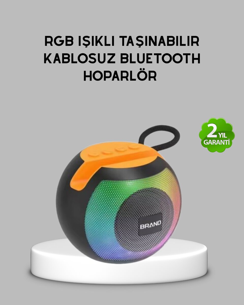 Bluetooth 5.0 Hoparlör – RGB Işıklı, Güçlü Bas ve 360° Surround Ses Bluetooth 5.0 Hoparlör – RGB Işıklı, Güçlü Bas ve 360° Surround Ses