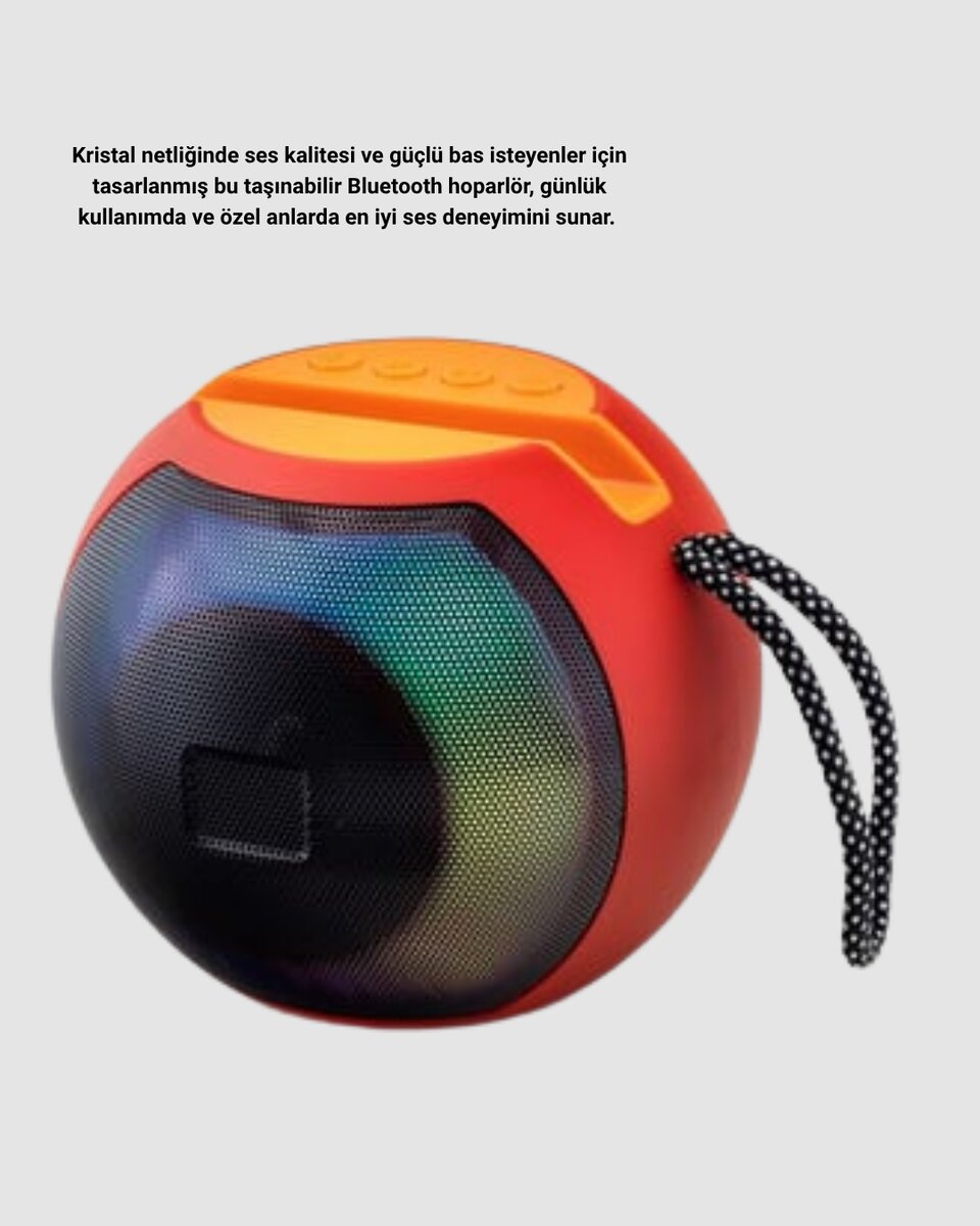 Bluetooth 5.0 Hoparlör – RGB Işıklı, Güçlü Bas ve 360° Surround Ses Bluetooth 5.0 Hoparlör – RGB Işıklı, Güçlü Bas ve 360° Surround Ses
