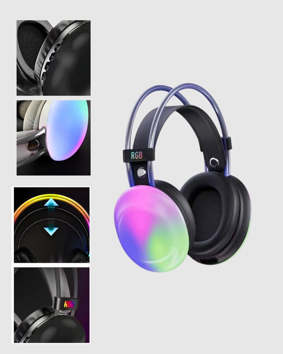 Kablosuz Gaming Kulaklık RGB Aydınlatmalı Bluetooth 5.3 Uzun Pil Ömürlü Kablosuz Gaming Kulaklık RGB Aydınlatmalı Bluetooth 5.3 Uzun Pil Ömürlü