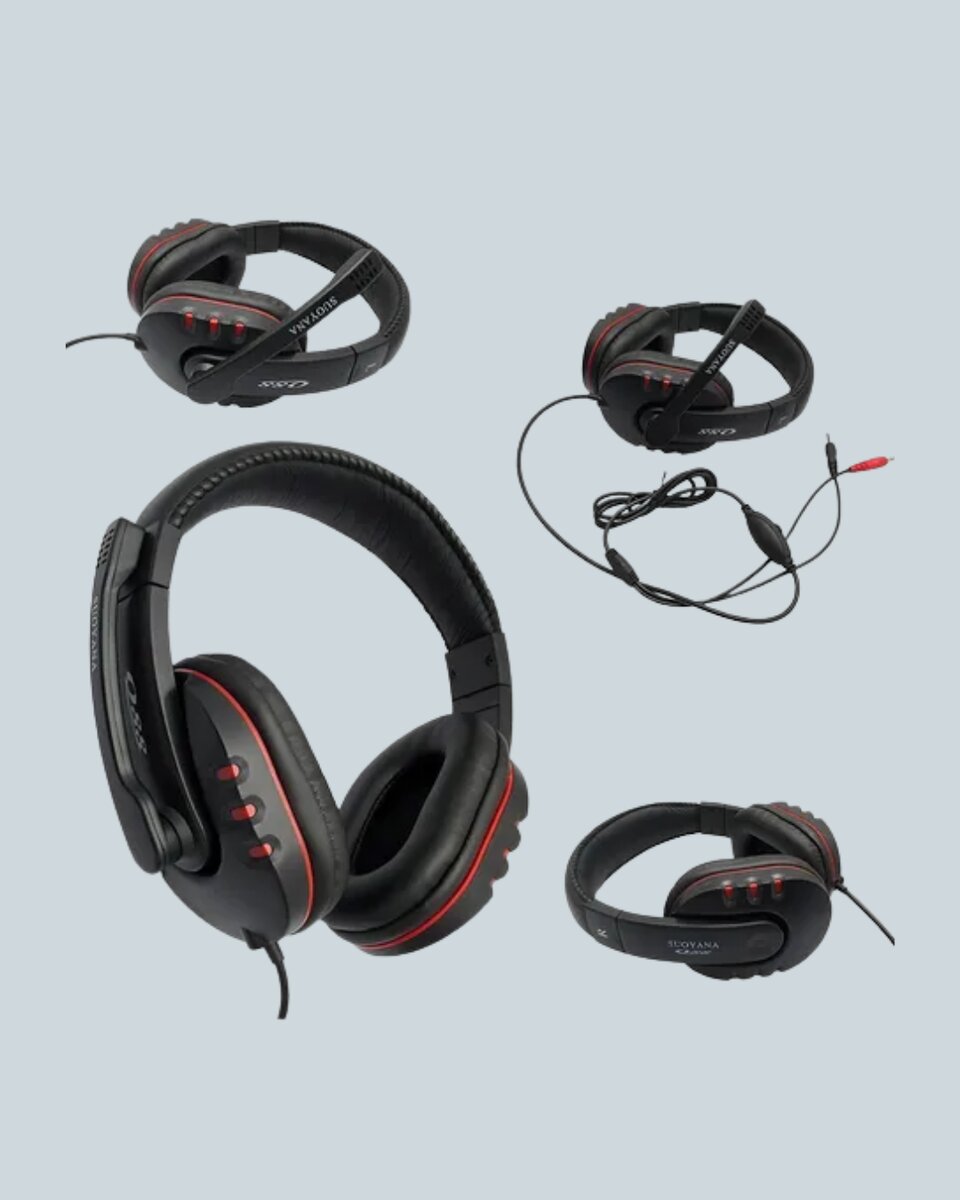 Kırmızı Gaming Kulaklık Stereo Mikrofonlu Dayanıklı Örgü Kablolu
