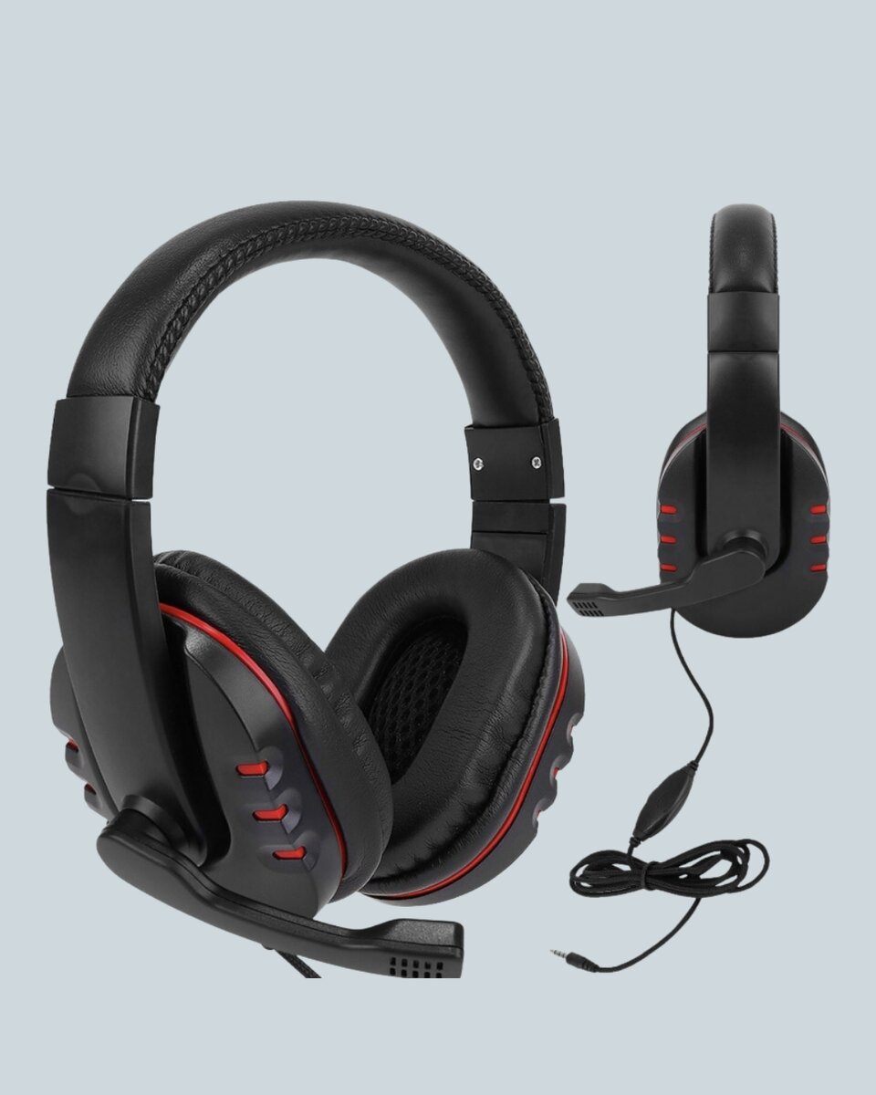 Kırmızı Gaming Kulaklık Stereo Mikrofonlu Dayanıklı Örgü Kablolu