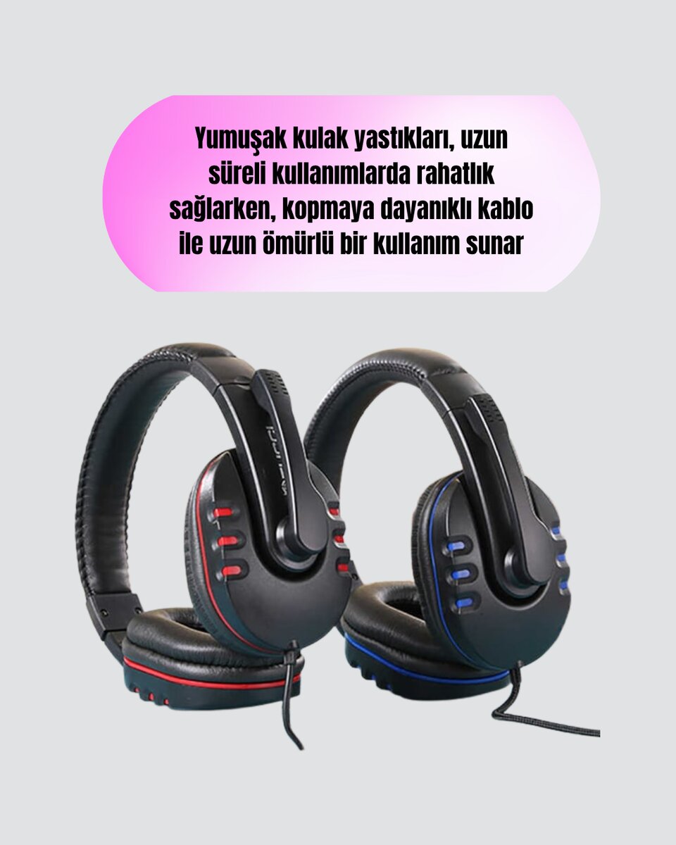 Mikrofonlu Oyun Kulaklığı – Mavi Işıklı, Uzun Süre Konforlu Kullanım Mikrofonlu Oyun Kulaklığı – Mavi Işıklı, Uzun Süre Konforlu Kullanım