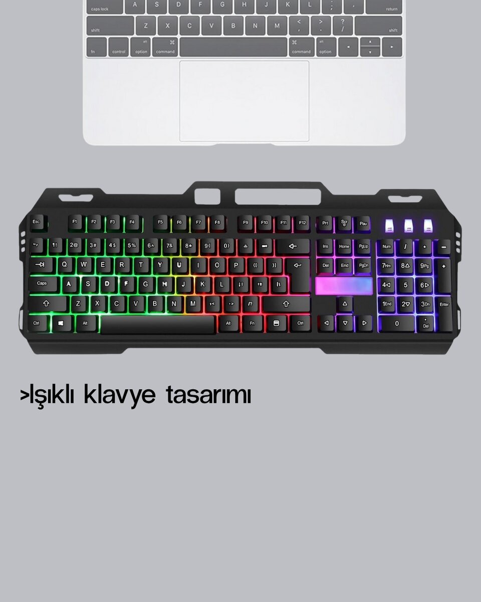 RGB Aydınlatmalı Klavye Mouse Seti – USB Bağlantılı, Türkçe Q, Ayarlanabilir DPI, Ergonomik Yapı RGB Aydınlatmalı Klavye Mouse Seti – USB Bağlantılı, Türkçe Q, Ayarlanabilir DPI, Ergonomik Yapı