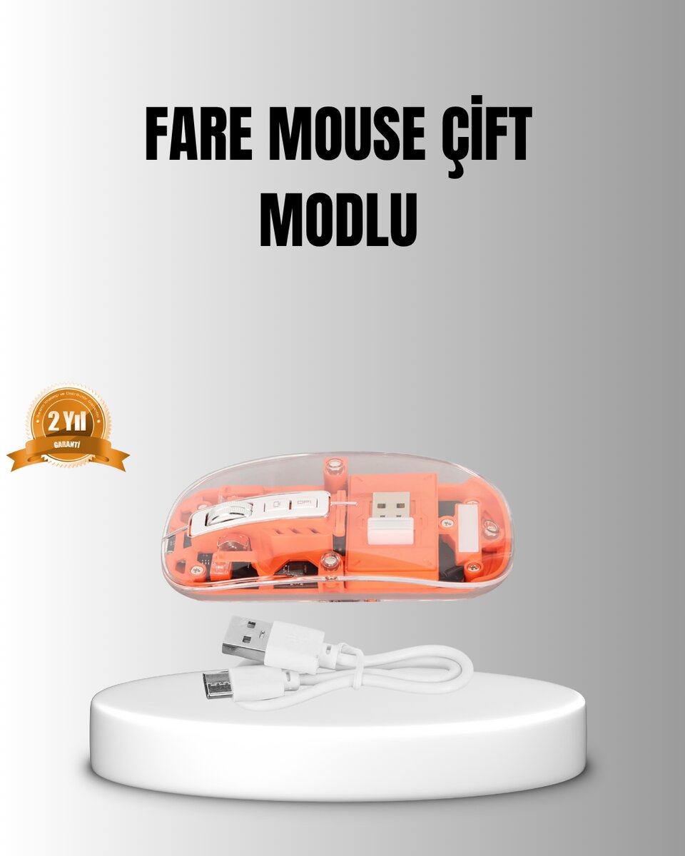 Çift Modlu Kablosuz Bluetooth 5.0 + 2.4GHz Mouse – 3 Cihaz Bağlantılı, Hızlı Geçiş Düğmeli Çift Modlu Kablosuz Bluetooth 5.0 + 2.4GHz Mouse – 3 Cihaz Bağlantılı, Hızlı Geçiş Düğmeli