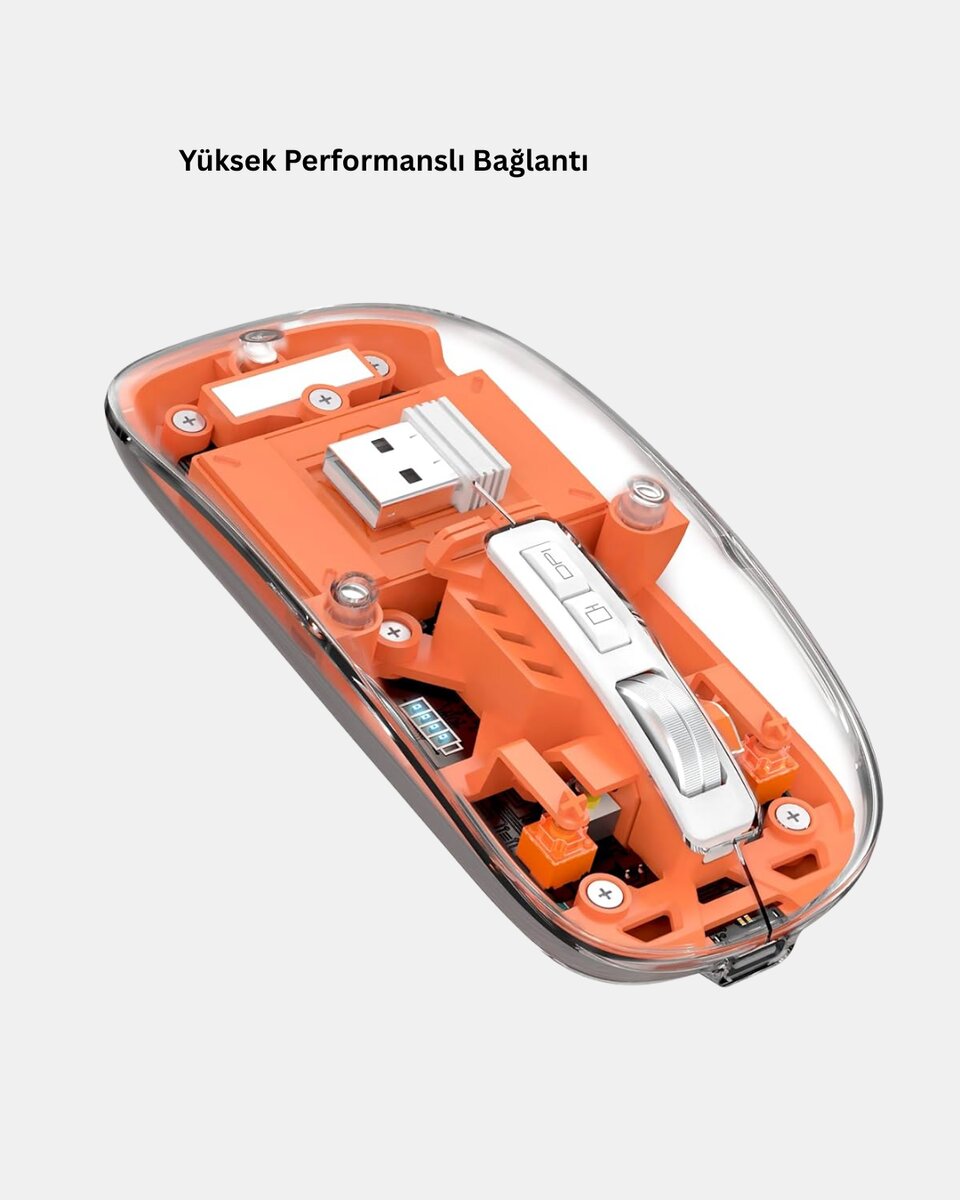 Çift Modlu Kablosuz Bluetooth 5.0 + 2.4GHz Mouse – 3 Cihaz Bağlantılı, Hızlı Geçiş Düğmeli Çift Modlu Kablosuz Bluetooth 5.0 + 2.4GHz Mouse – 3 Cihaz Bağlantılı, Hızlı Geçiş Düğmeli