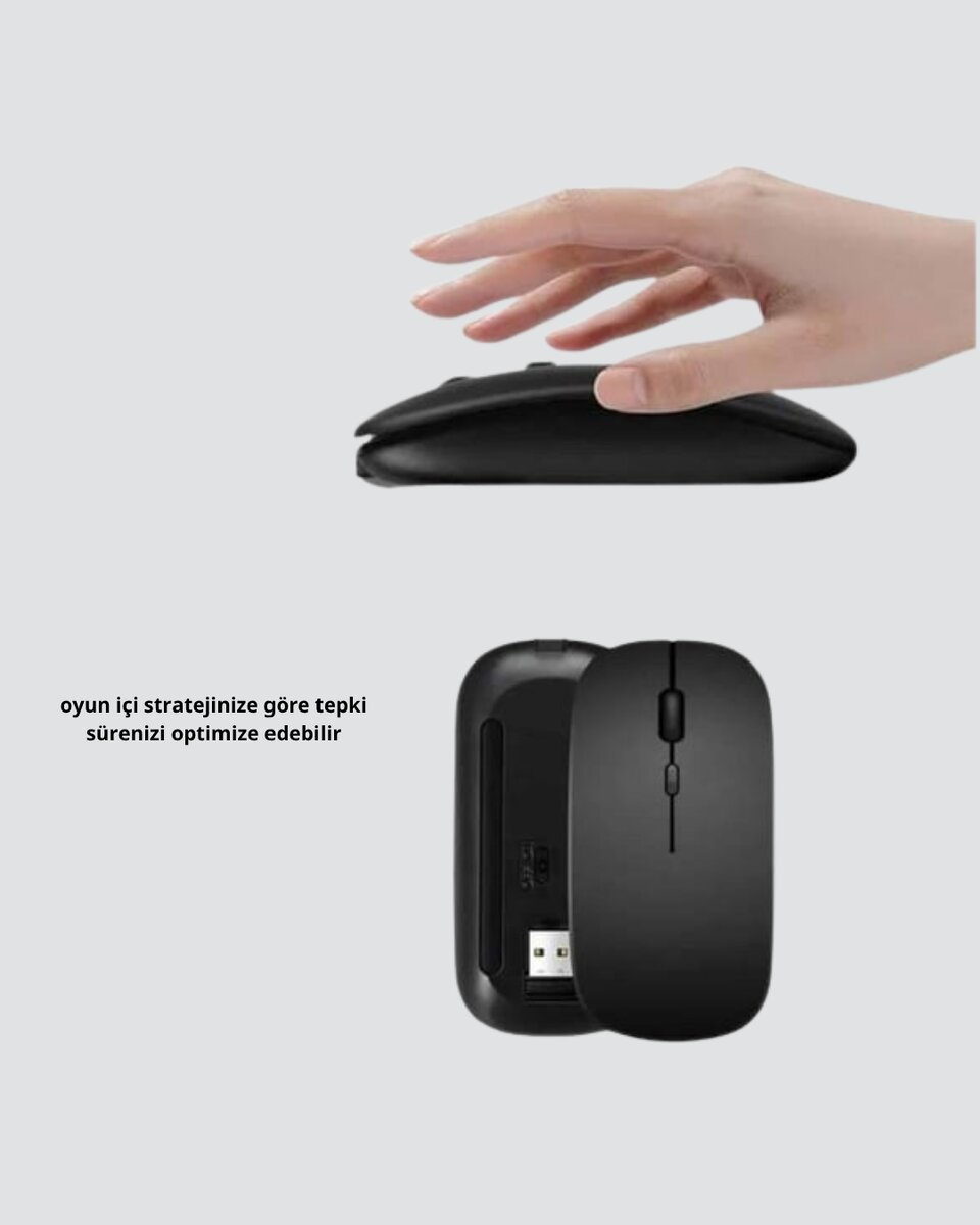 Kablosuz Oyuncu Mouse – Gelişmiş Optik Sensör, Profesyonel ve Oyun Kullanımına Uygun Kablosuz Oyuncu Mouse – Gelişmiş Optik Sensör, Profesyonel ve Oyun Kullanımına Uygun