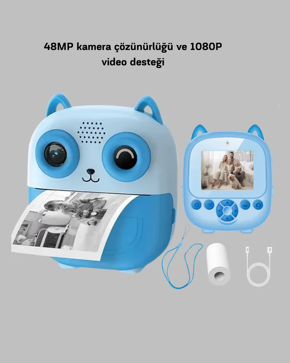 48MP Termal Baskılı Çocuk Dijital Kamera 1080P Video 2.4'' Ekran 6X Zoom 48MP Termal Baskılı Çocuk Dijital Kamera 1080P Video 2.4'' Ekran 6X Zoom