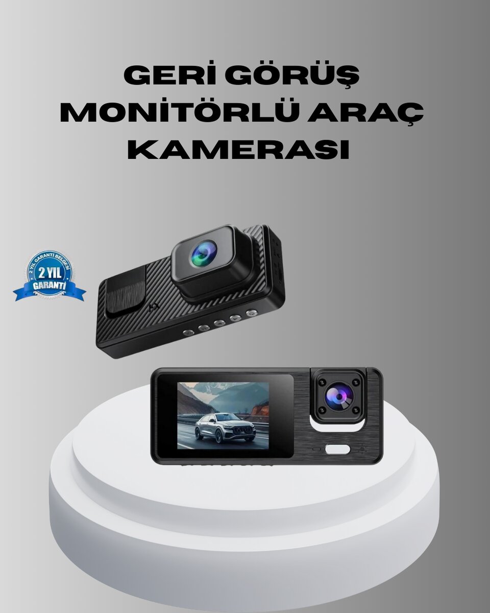 Park Modlu 3 Kameralı Araç Kayıt Cihazı 1080P Ön Kamera 2’’ Ekran Park Modlu 3 Kameralı Araç Kayıt Cihazı 1080P Ön Kamera 2’’ Ekran